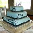 Pale Blue Squares alternating with alternating scroll work